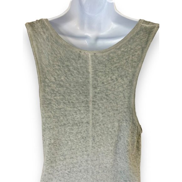 Akemi + Kin Sage Green Linen Blend Long Tank Tunic - Picture 3 of 7